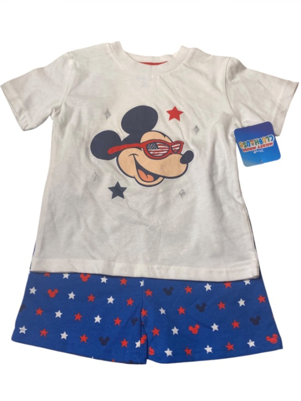Disney Mickey Mouse Stars Graphic Tee and Shorts Set NWT size 4T